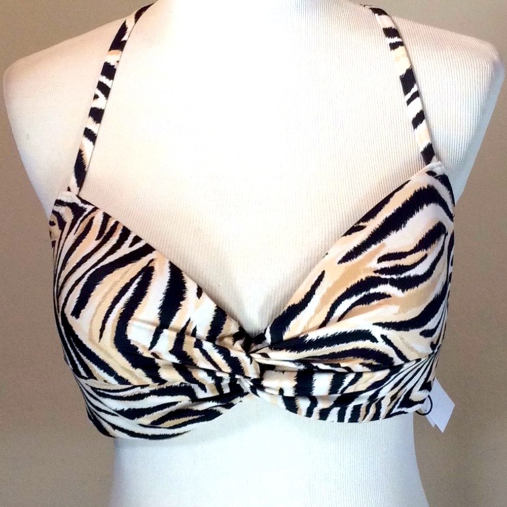 Tiger Print Bikini Top